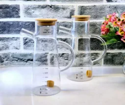فروش عمده روغن ریز پیرکس هرمی درب چوبی
