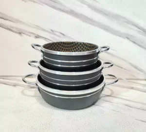 فروش عمده ست 3 عددی تابه 2 دسته زنبوری ESBICO