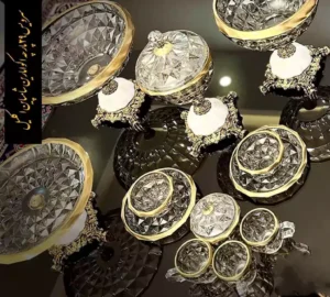 فروش عمده سرویس 29 تکه آکوامارین لب طلا