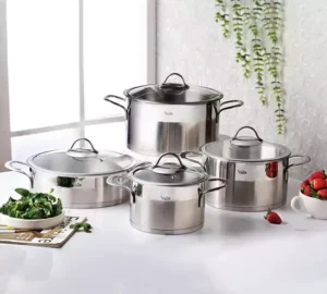 فروش عمده سرویس قابلمه 8 پارچه استیل VALIN