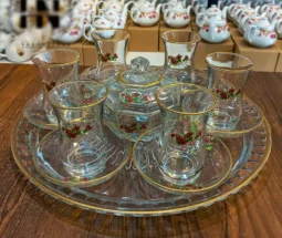 فروش عمده سرویس چای خوری 15 پارچه گل سرخ