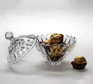 فروش عمده قندان شیشه ای درب دار مانیلا KAVEH