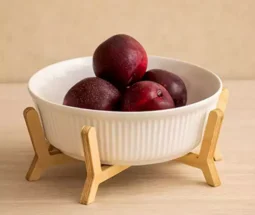 فروش عمده میوه خوری سرامیکی پایه چوبی