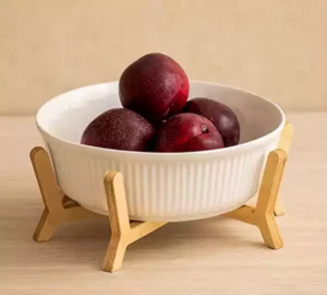 فروش عمده میوه خوری سرامیکی پایه چوبی