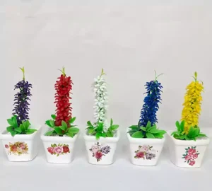 فروش عمده گلدان گل سنبل مصنوعی کوچک