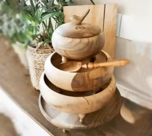 فروش عمده سرویس پذیرایی 4 تکه چوب گردو