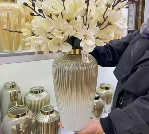 فروش عمده گلدان شیشه ای شیار دار ارکیده