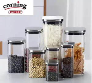 فروش عمده بانکه پیرکس مربع درب استیل CORNING