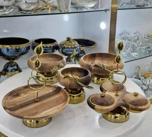 فروش عمده ست پذیرایی چوبی 5 پارچه لیلیوم