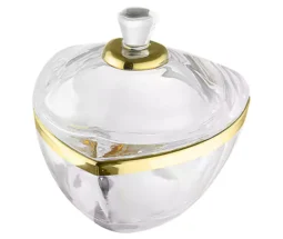 فروش عمده قندان شیشه ای مدل ونا لب طلا ONYX