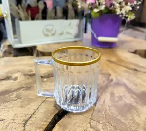 فروش عمده لیوان دسته دار کلاسیک لب طلا ZANGAN