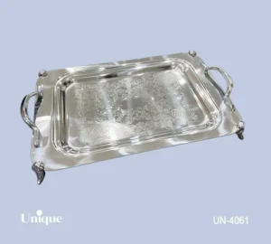 فروش عمده سینی استیل مستطیل دسته دار UNIQUE