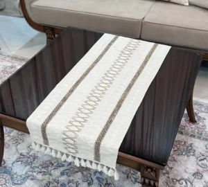 فروش عمده رانر رومیزی مکرومه کنفی مدل گیسو