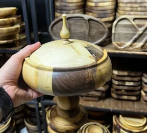 فروش عمده شکلات خوری پایه دار چوب گردو